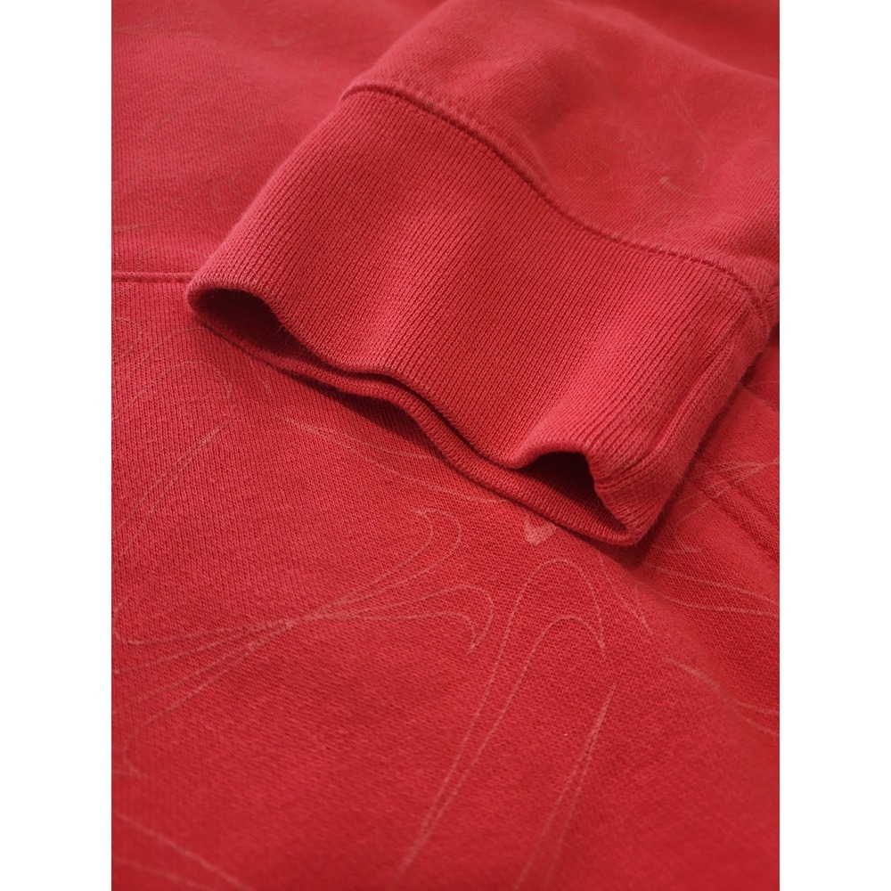 Vintage Nike Center Swoosh Check All Over PRINT Sweatshirt Hoodie Red Size 2XL - Picture 6 of 9